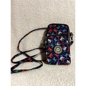 BAO BAO HUI Crossbody 7x4 Navy w/ Red & Blue Dinosaurs  Purse Wallet Travel Bag